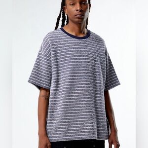 Men's Blue Striped Terry T-Shirt